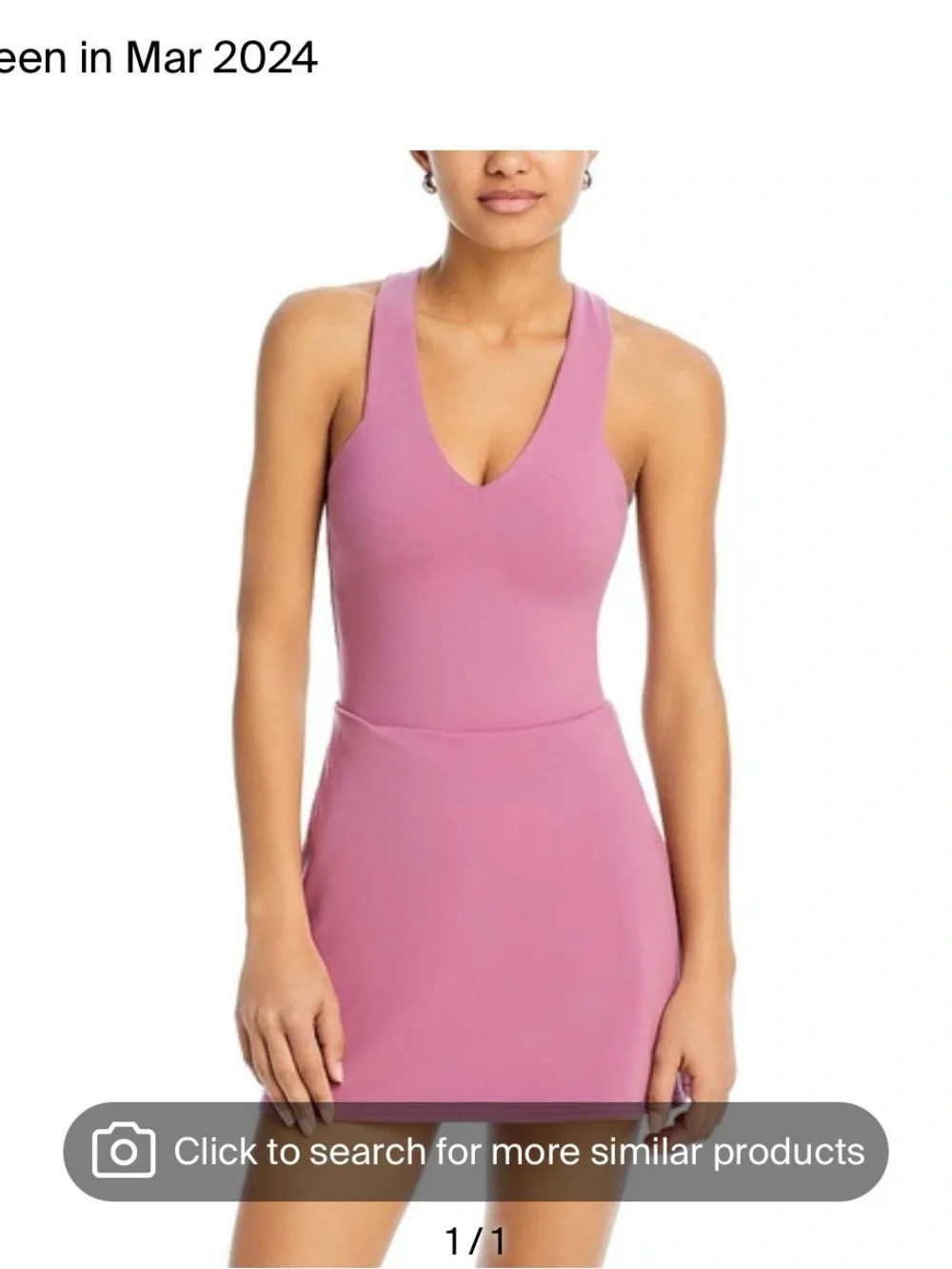 ALO Yoga Mauve V-Neck Racerback Mini Dress